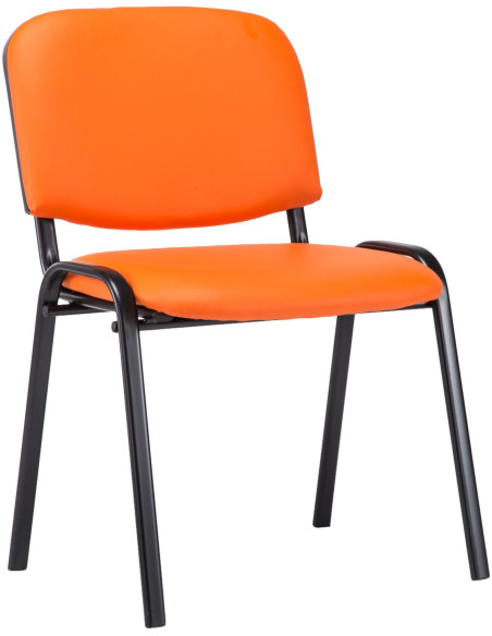 Chaise moderne en Polyuréthane Orange Métal Noir Aliora - 1