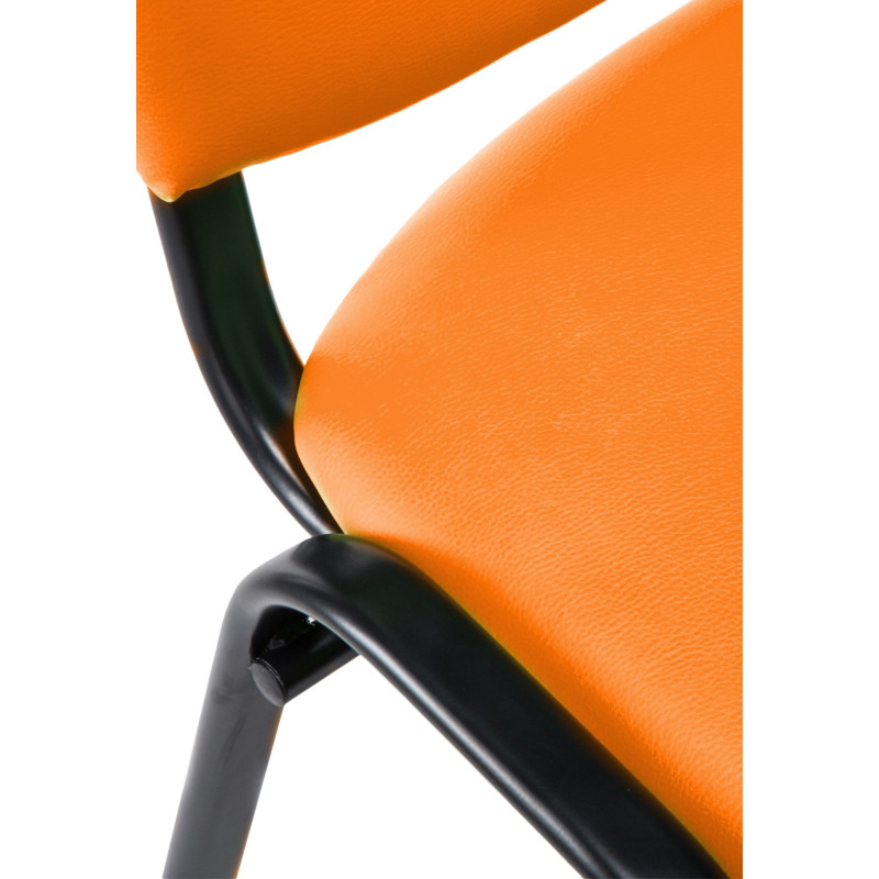 Chaise moderne en Polyuréthane Orange Métal Noir Aliora - 2