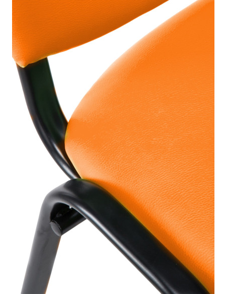 Chaise moderne en Polyuréthane Orange Métal Noir Aliora - 2