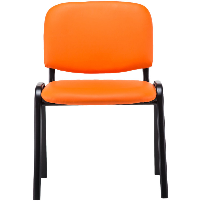 Chaise moderne en Polyuréthane Orange Métal Noir Aliora - 3