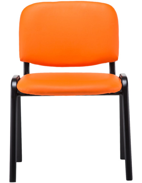 Chaise moderne en Polyuréthane Orange Métal Noir Aliora - 3