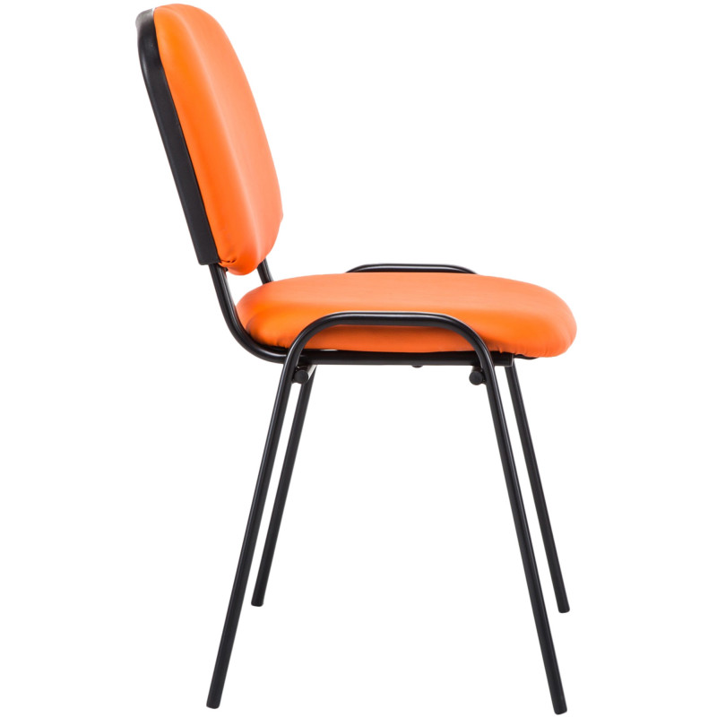 Chaise moderne en Polyuréthane Orange Métal Noir Aliora - 4