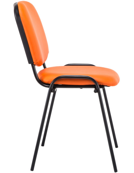 Chaise moderne en Polyuréthane Orange Métal Noir Aliora - 4