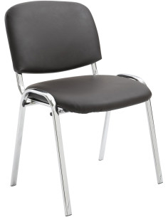 Chaise moderne en Polyuréthane Marron Métal Argenté Velyria - 1