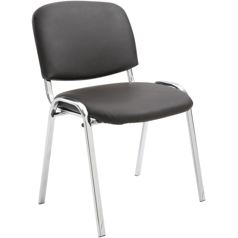 Chaise moderne en Polyuréthane Marron Métal Argenté Velyria - 1