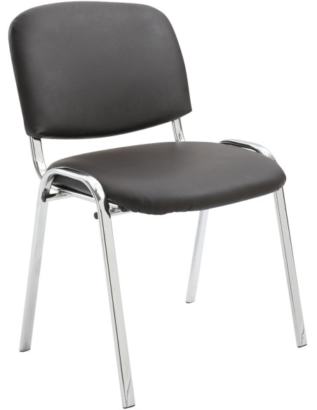 Chaise moderne en Polyuréthane Marron Métal Argenté Velyria - 1