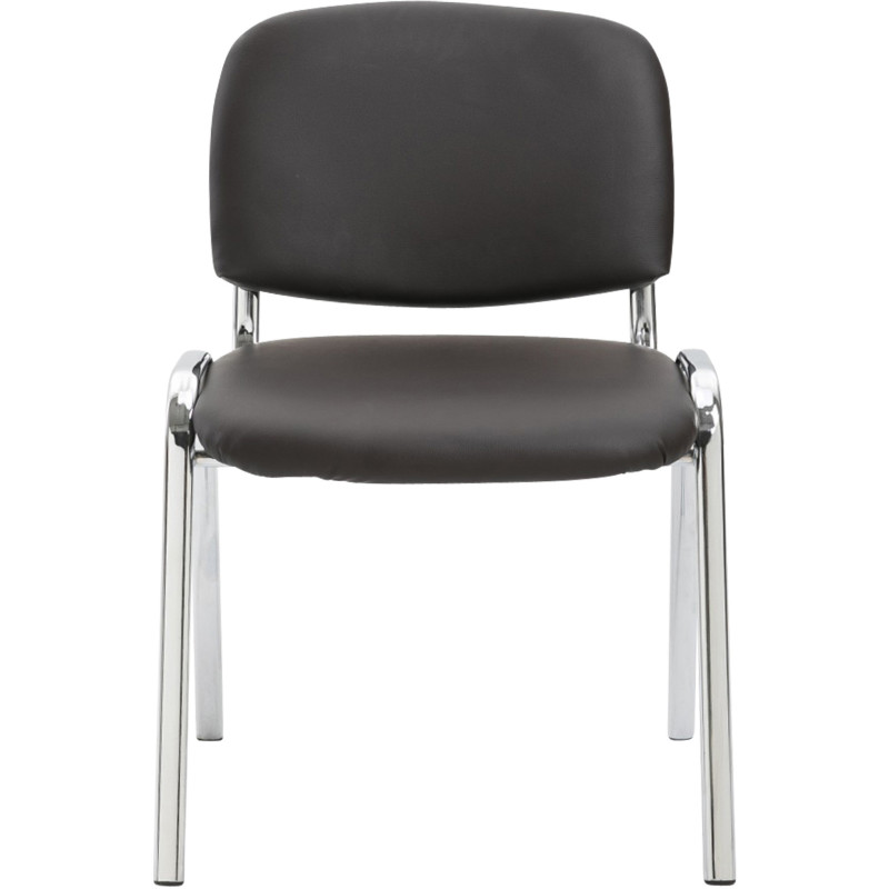 Chaise moderne en Polyuréthane Marron Métal Argenté Velyria - 2