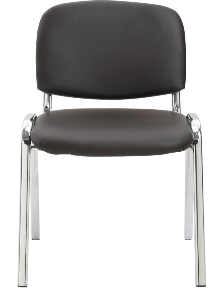 Chaise moderne en Polyuréthane Marron Métal Argenté Velyria - 2