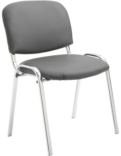 Chaise moderne en Polyuréthane Gris Métal Argenté Velyria - 1