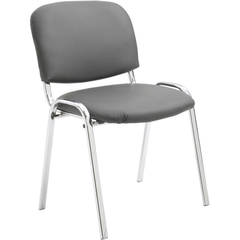 Chaise moderne en Polyuréthane Gris Métal Argenté Velyria - 1