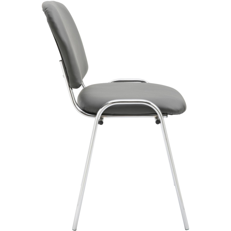Chaise moderne en Polyuréthane Gris Métal Argenté Velyria - 3
