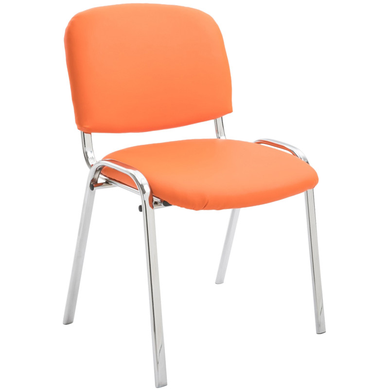Chaise moderne en Polyuréthane Orange Métal Argenté Velyria - 1