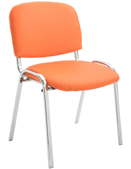 Chaise moderne en Polyuréthane Orange Métal Argenté Velyria - 1