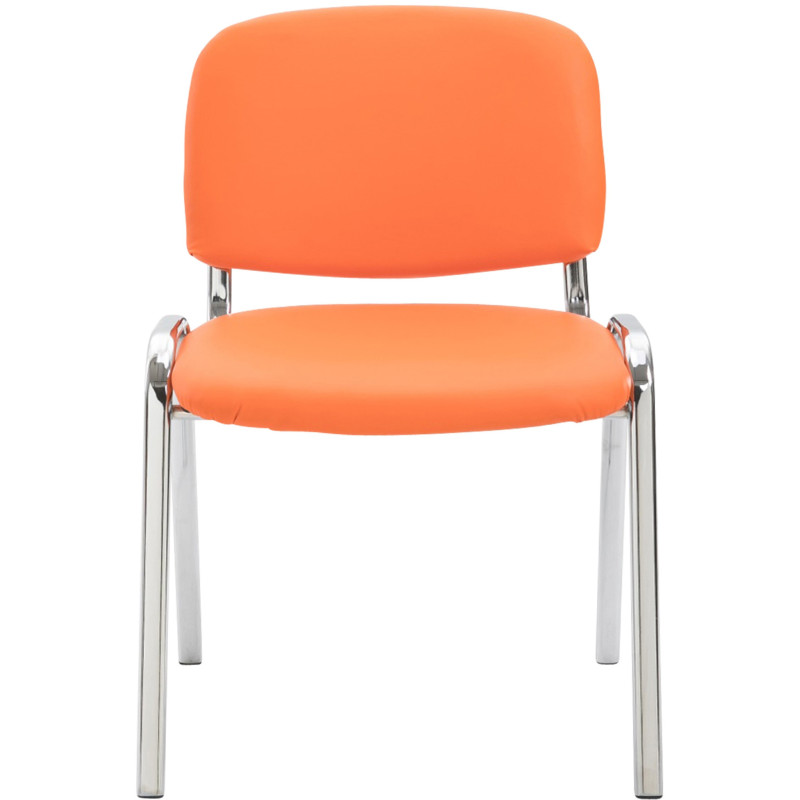 Chaise moderne en Polyuréthane Orange Métal Argenté Velyria - 2