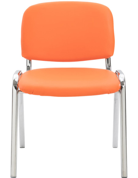 Chaise moderne en Polyuréthane Orange Métal Argenté Velyria - 2