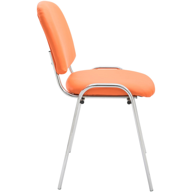 Chaise moderne en Polyuréthane Orange Métal Argenté Velyria - 3
