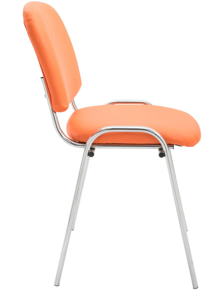 Chaise moderne en Polyuréthane Orange Métal Argenté Velyria - 3