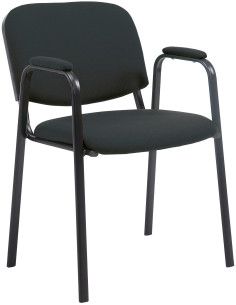 Chaise moderne avec accoudoirs en Tissu Noir Métal Noir Mariala - 1