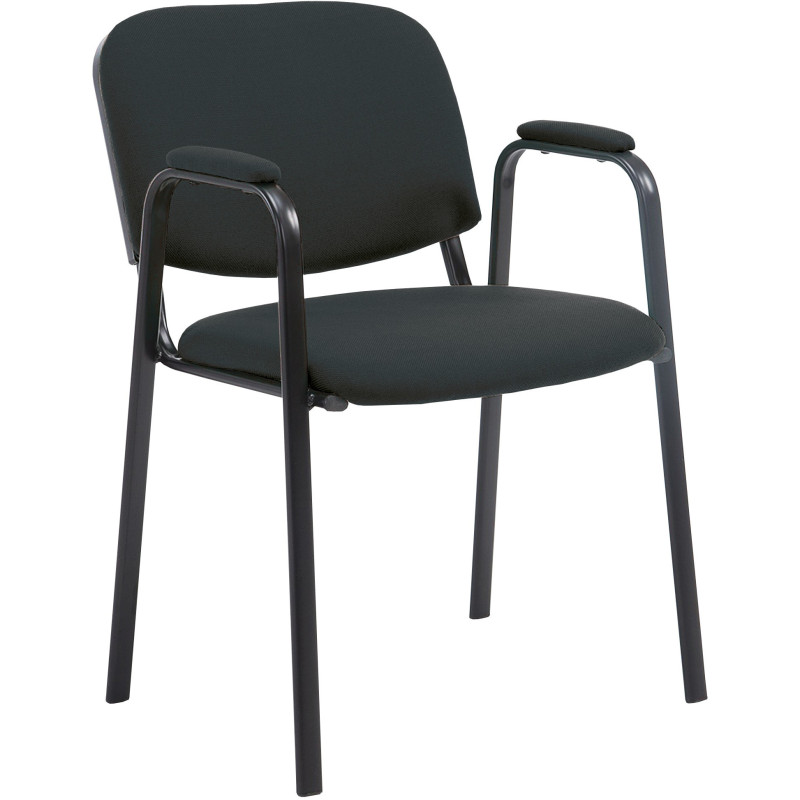 Chaise moderne avec accoudoirs en Tissu Noir Métal Noir Mariala - 1