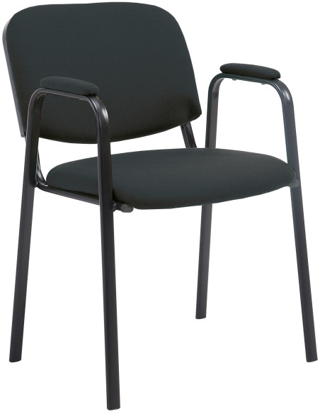 Chaise moderne avec accoudoirs en Tissu Noir Métal Noir Mariala - 1