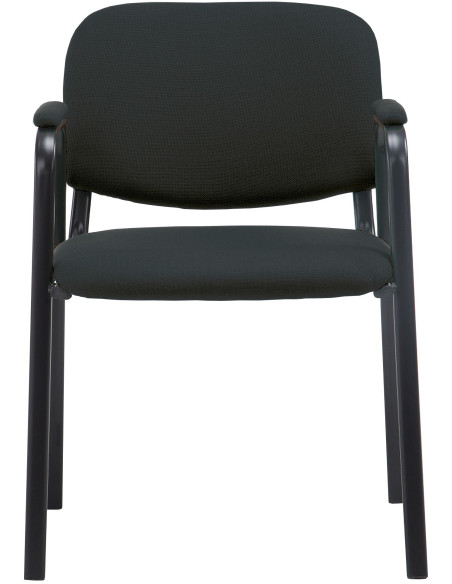 Chaise moderne avec accoudoirs en Tissu Noir Métal Noir Mariala - 5