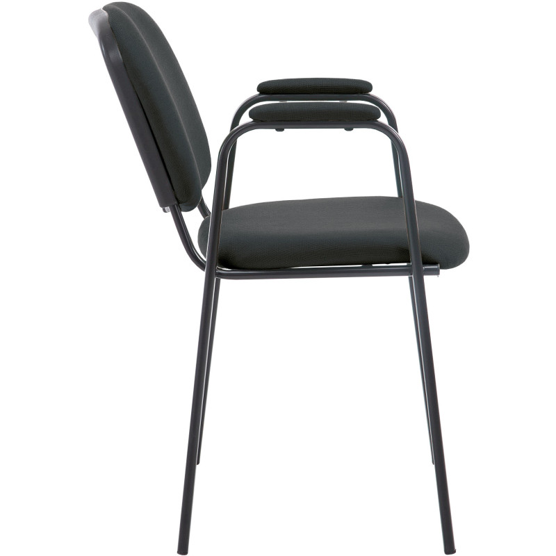 Chaise moderne avec accoudoirs en Tissu Noir Métal Noir Mariala - 6