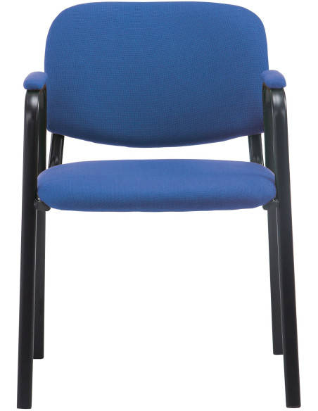 Chaise moderne avec accoudoirs en Tissu Bleu Métal Noir Mariala - 5
