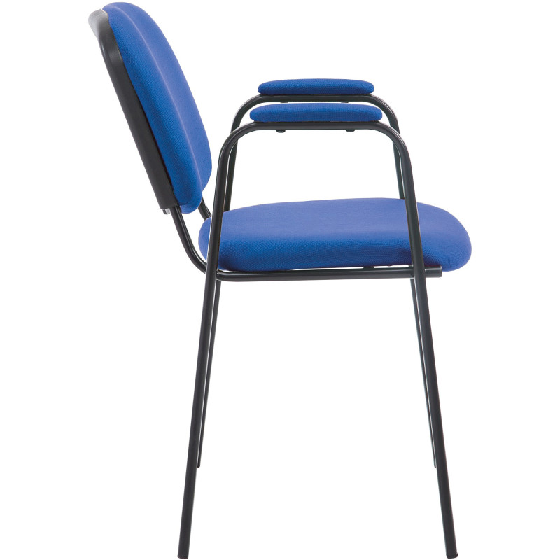 Chaise moderne avec accoudoirs en Tissu Bleu Métal Noir Mariala - 6