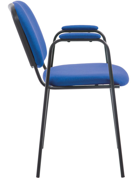 Chaise moderne avec accoudoirs en Tissu Bleu Métal Noir Mariala - 6