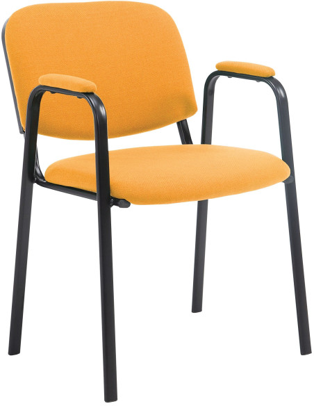 Chaise moderne avec accoudoirs en Tissu Orange Métal Noir Mariala - 1
