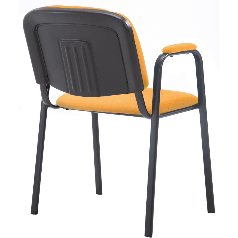 Chaise moderne avec accoudoirs en Tissu Orange Métal Noir Mariala - 2