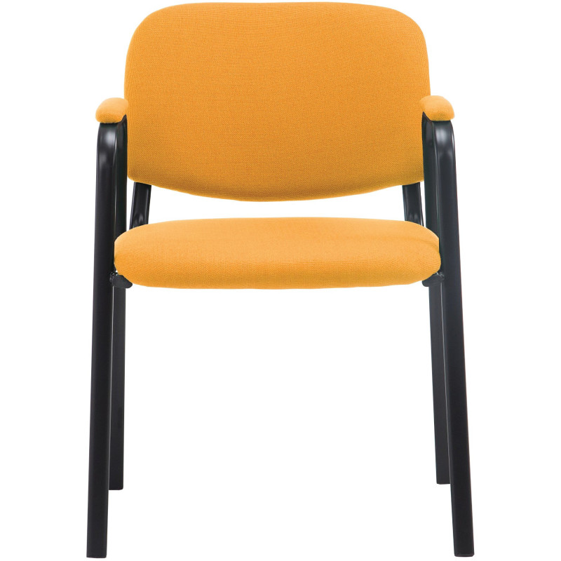 Chaise moderne avec accoudoirs en Tissu Orange Métal Noir Mariala - 5