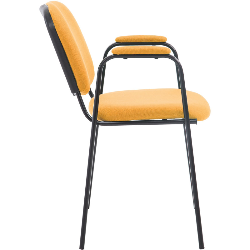 Chaise moderne avec accoudoirs en Tissu Orange Métal Noir Mariala - 6