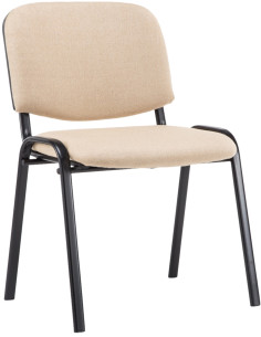 Chaise moderne en Tissu Blanc crème Métal Noir Cyliera - 1