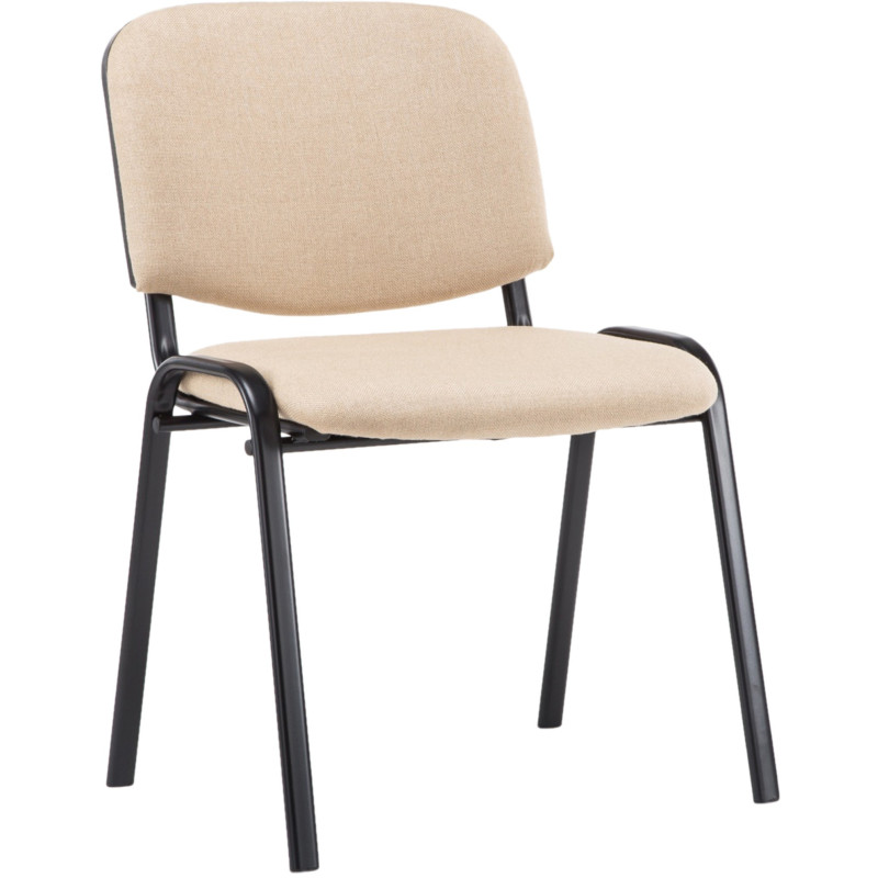 Chaise moderne en Tissu Blanc crème Métal Noir Cyliera - 1