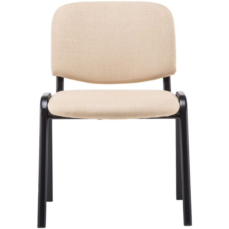 Chaise moderne en Tissu Blanc crème Métal Noir Cyliera - 2