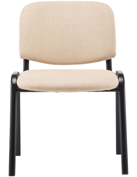 Chaise moderne en Tissu Blanc crème Métal Noir Cyliera - 2