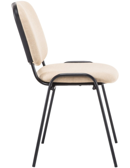 Chaise moderne en Tissu Blanc crème Métal Noir Cyliera - 3