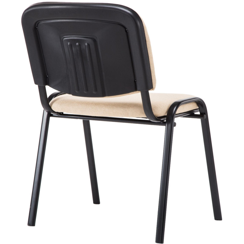 Chaise moderne en Tissu Blanc crème Métal Noir Cyliera - 4