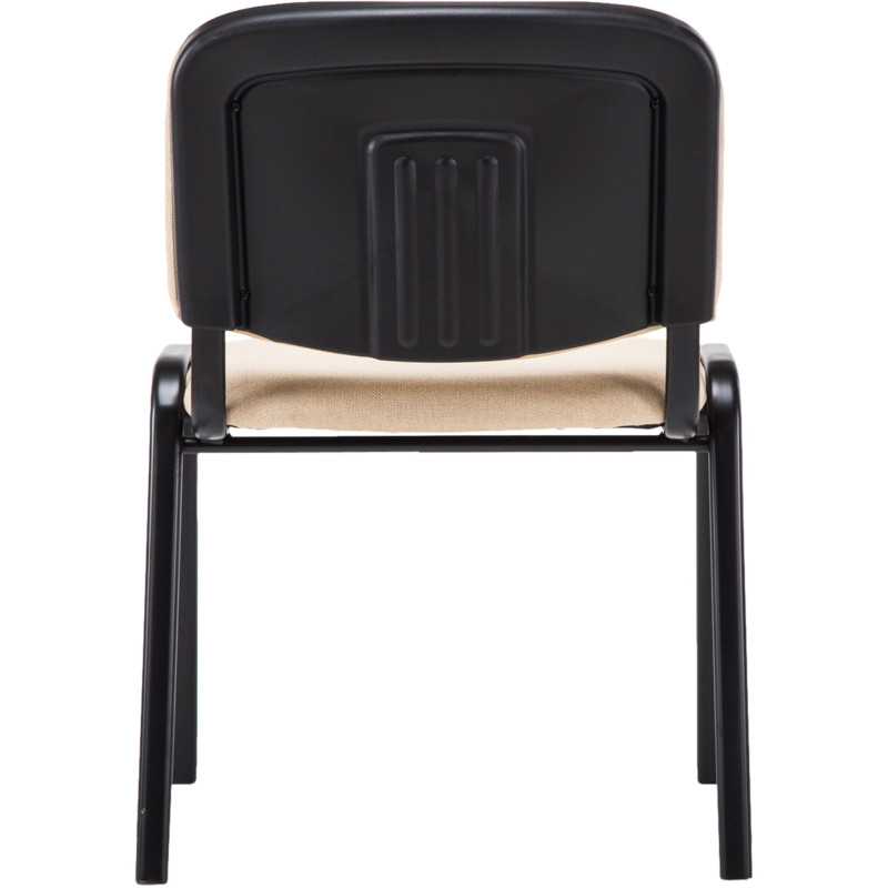 Chaise moderne en Tissu Blanc crème Métal Noir Cyliera - 5