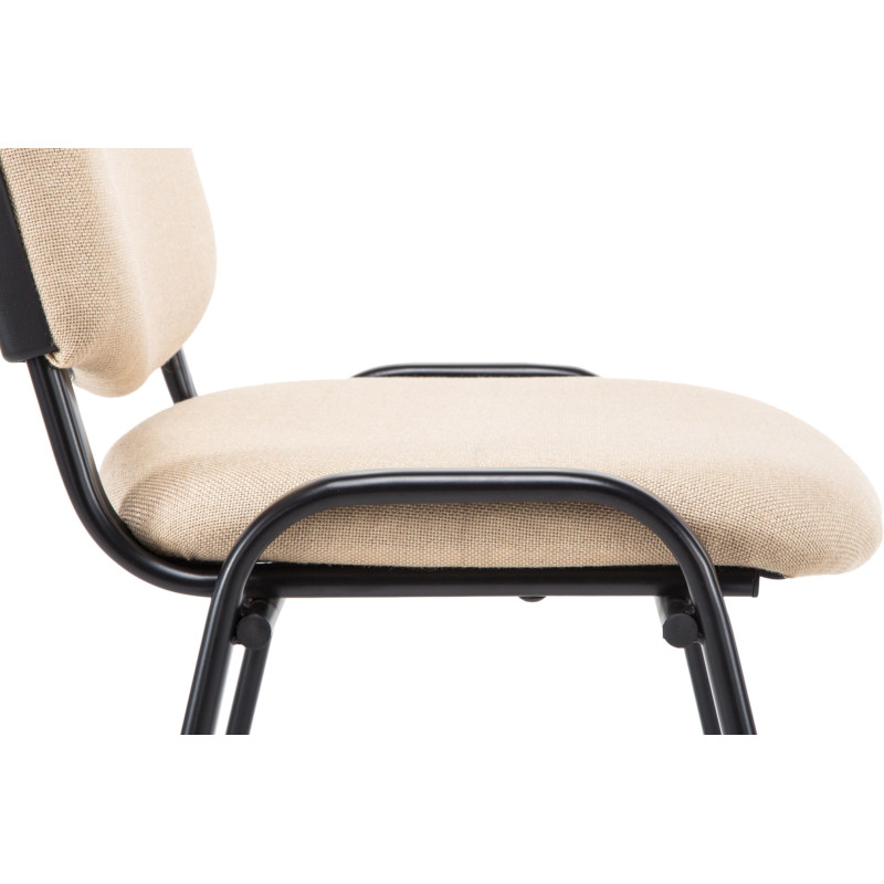 Chaise moderne en Tissu Blanc crème Métal Noir Cyliera - 6