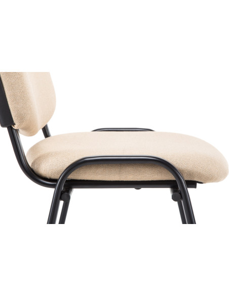 Chaise moderne en Tissu Blanc crème Métal Noir Cyliera - 6