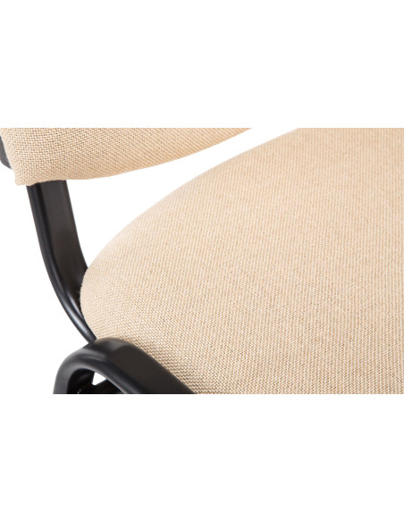 Chaise moderne en Tissu Blanc crème Métal Noir Cyliera - 7