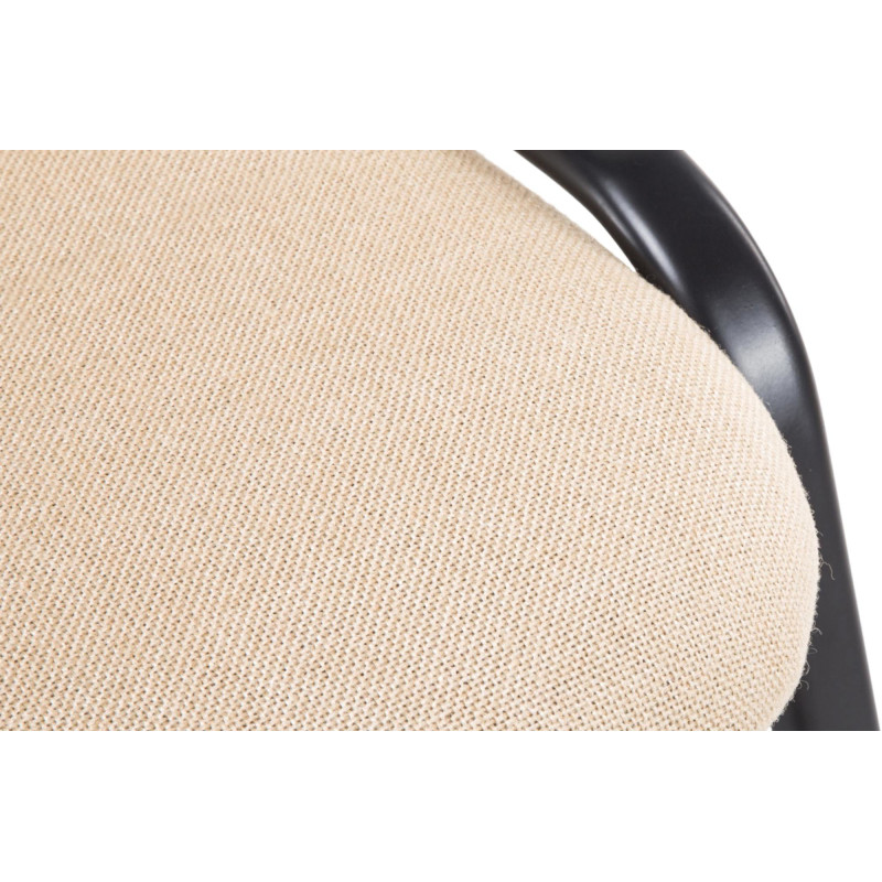 Chaise moderne en Tissu Blanc crème Métal Noir Cyliera - 8