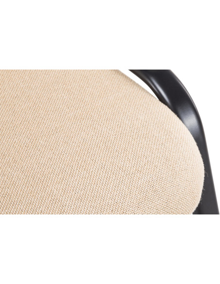 Chaise moderne en Tissu Blanc crème Métal Noir Cyliera - 8