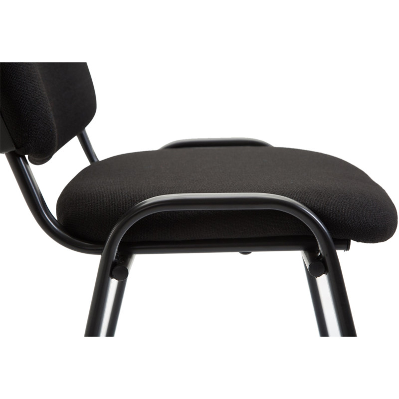 Chaise moderne en Tissu Noir Métal Noir Cyliera - 6