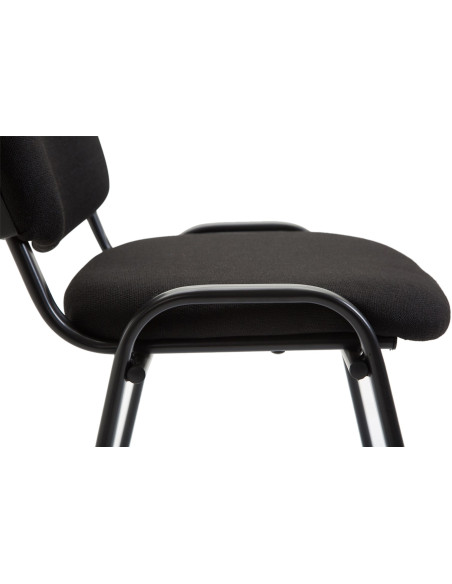 Chaise moderne en Tissu Noir Métal Noir Cyliera - 6