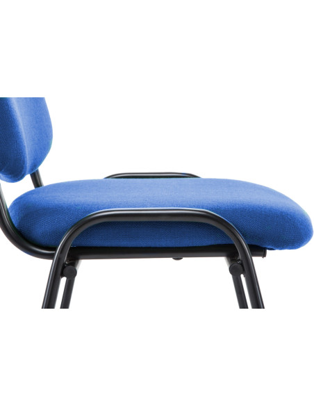 Chaise moderne en Tissu Bleu Métal Noir Cyliera - 6