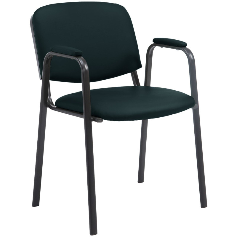 Chaise moderne avec accoudoirs en Polyuréthane Noir Métal Noir Mariala - 1