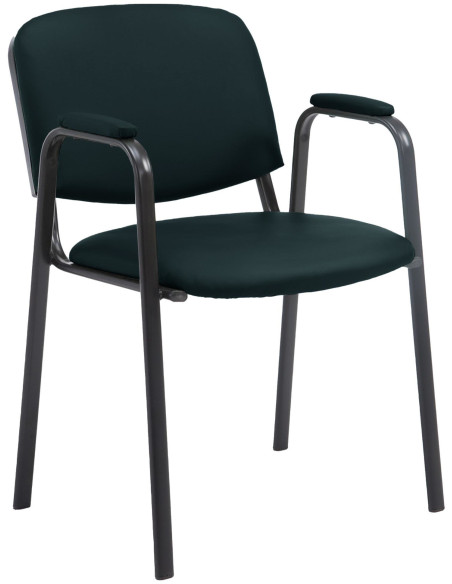 Chaise moderne avec accoudoirs en Polyuréthane Noir Métal Noir Mariala - 1